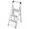 3-Step Ladder Aluminum Folding Step Stool with Non-Slip Pedal and Footpads-Sliver